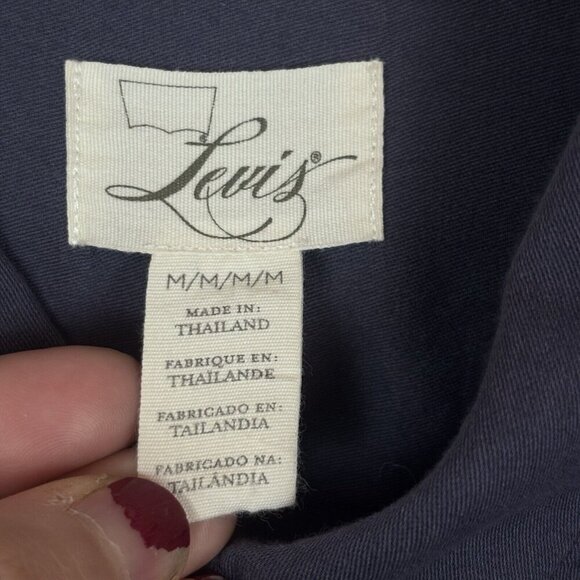 Levis Women's Pearl Snap Embroidered Blue Southwestern Blouse SZ Medium‎ Cowgirl - Picture 3 of 14